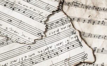 Sheet music with different notes.